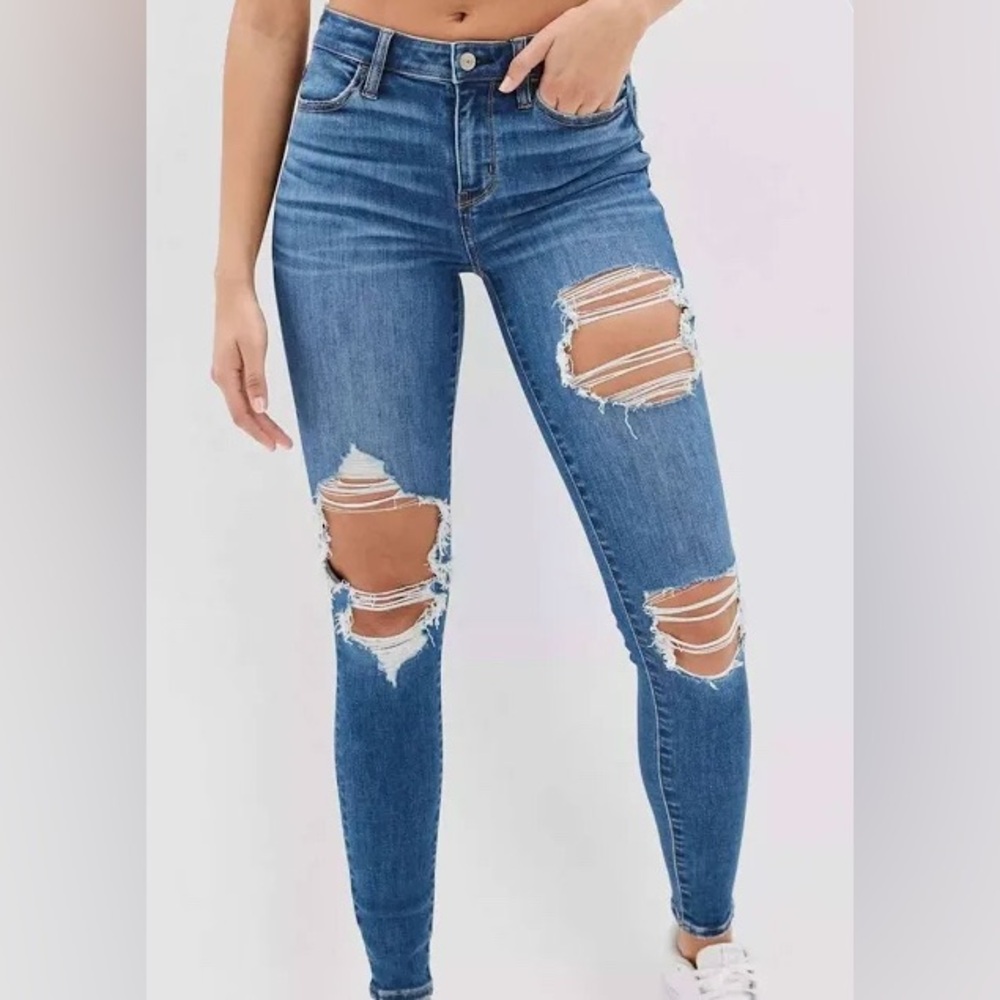 AMERICAN EAGLE Hi Rise Jegging distressed jeans size women’s 6